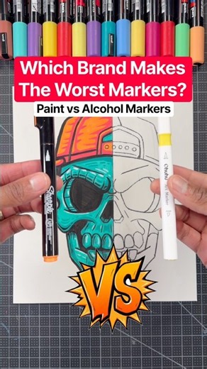 Alcohol VS Acrylic Markers | Which One Is Better? 🤔 #drawing #art #shorts