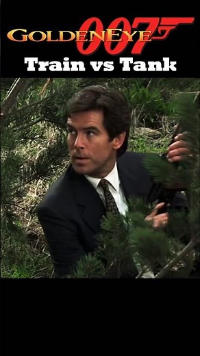 Train vs Tank Scene - GoldenEye (1995) #shorts #jamesbond #goldeneye