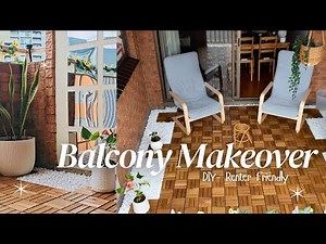 Turning My Balcony into a Cozy Paradise 🌿☁️ | Renter-Friendly DIY Balcony Makeover