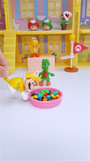 Cat Mario Emptied The Bowl And Yoshi Is So Mad! 😂🍬