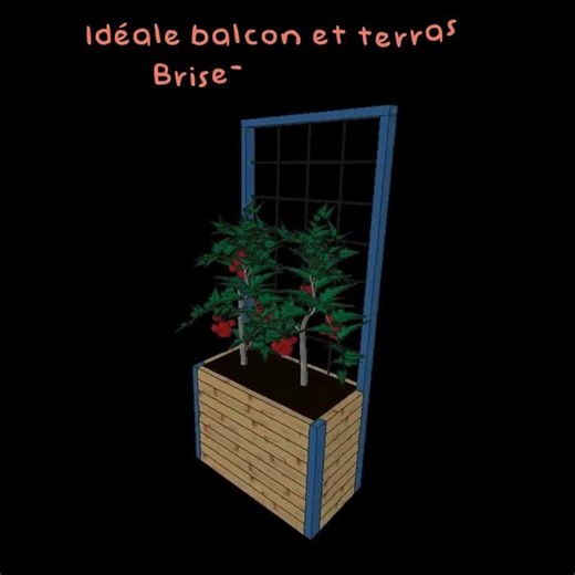 Jardinière en bois avec treillis : idéale pour balcon et terrasse