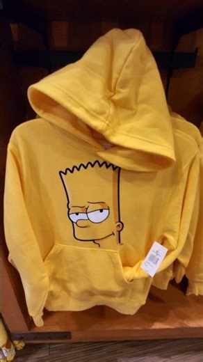 SIMPSONS - BART SIMPSON YELLOW GRAPHIC HOODIE - BART SIMPSON CARTOON CHARACTER FASHION FUN