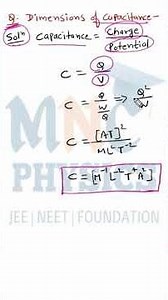 capacitance dimensional formula #capacitancedimensions #neetphysics #mncphysics