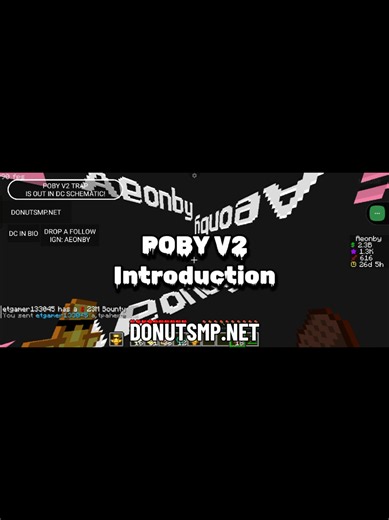 POBY V2 SCHEMATIC IN DISCORD - credit to @asteroidredstoner for allowing me to use his railgun design, and to people who help me makes the Poby V2. #donutsmp #viral #fyp #makeitviral