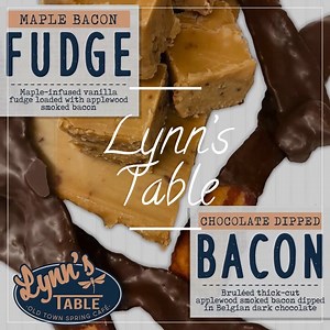 Kick-off Spring Break with a sweet treat at Lynn's Table Dessert Parlor in Old Town Spring! Maple Bacon Fudge- Maple infused vanilla fudge loaded with applewood smoked bacon 肋Chocolate Dipped Bacon- Bruléed thick-cut applewood smoked bacon dipped in Belgian dark chocolate Remember to #shopsmall, #shoplocal and always #shopoldtownspring | Old Town Spring Shop Events | Facebook