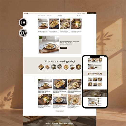 Citrus Wordpress Blog Theme – Modern Food Blog Template (one-click Demo) - Etsy