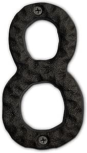 House Address Numbers 4 Inch Height - Cast Iron House Number - Rustproof Black Finish - Number 8