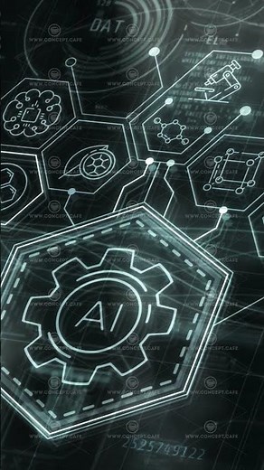 Animation of infographics about data processed by AI.