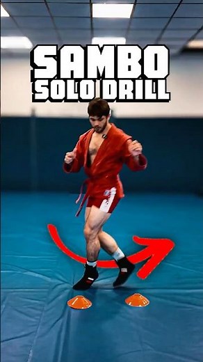 Drop throw footwork drill between cones #sambo #judo #combat