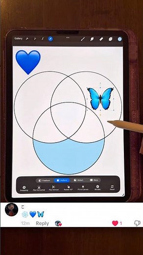 Creating different shades of blues in procreate by mixing emojis.#art #shorts #ipadart #colormixing