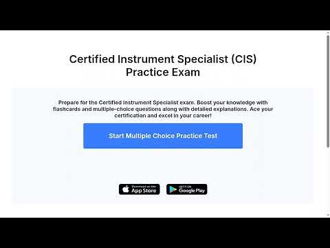 Certified Instrument Specialist (CIS) Practice Exam