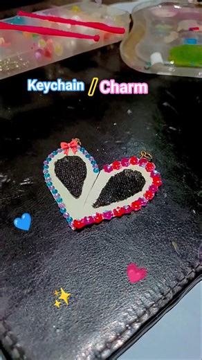 (Heart keychain)🥰✨🫶🏻💕💎#keychain#heart#aesthetic#friendship#bestie#diycrafts#creative#ytshorts