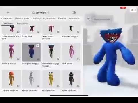 Roblox UGC kid meme (huggy wuggy seek scary blue roblox kid)
