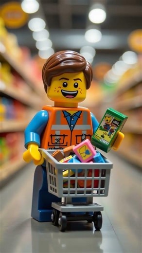 LEGO Family Grocery Run: Chaos in Aisle 7 #creativevideo #lego #legodad #fun #dad #dadproblems