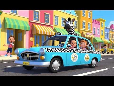 Un jeune zebre conduit un taxi rayé 🦓🚕