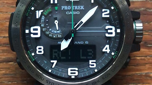 【六局电波接收信号】卡西欧CASIO登山表Y6600六局电波接收信号演示