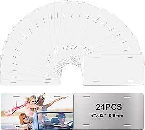 Amazon.com: Uokinuo Sublimation License Plate Blanks, 24 Pack Heat Thermal Transfer Sheet DIY Picture Sublimation Blank, Metal Aluminum Automotive Front License Plate Tag for Custom Design Work Car Decoration : Arts, Crafts & Sewing