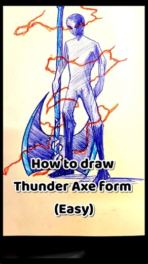 ✨How to draw Stickman with ( Thunder Axe) ✨ #drawing #stickman #tutorial #fyp #howtodraw #art