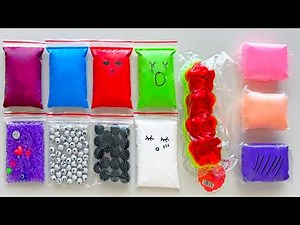 Relaxing Satisfying Slime Making with Crunchy Bags and Clay - Calming Sensory Therapy ✨