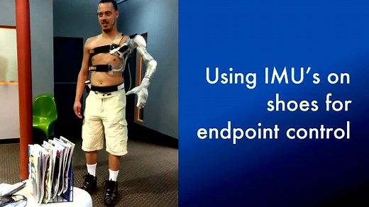 The DEKA or "Luke" arm is a prosthetic arm that can perform multiple, simultaneous powered movements controlled by electrical signals from electromyogram (EMG) electrodes The bionic arm can be controlled in a variety of ways, depending on the user's preference and ability. Control techniques include surface electromyographic electrodes (EMG) and foot-mounted inertial measurement units (IMU). EMG electrodes touch the user's skin and sense electrical activity from muscles in the residual limb that