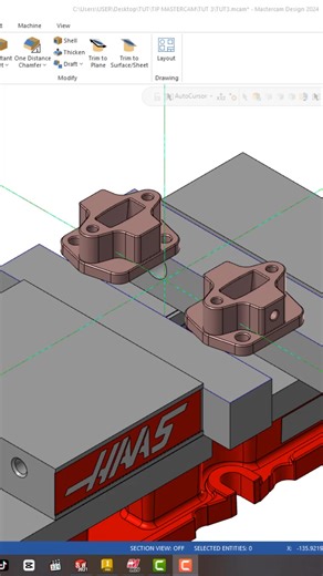 LTQ on Instagram: "CUT SOFT JAW BY IMPRESSION TOOL #cnc #Mastercam #machinery #machining #SolidWorks #CAD #catia"