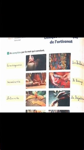 Lexique thématique de l'artisanat exercices corrigés les produits artisanaux #apprends #education