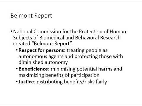 Ethics: Belmont Report