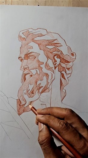 God Statue Drawing 😱🙏 | Easy Sketch Tutorial #shorts #art #drawing