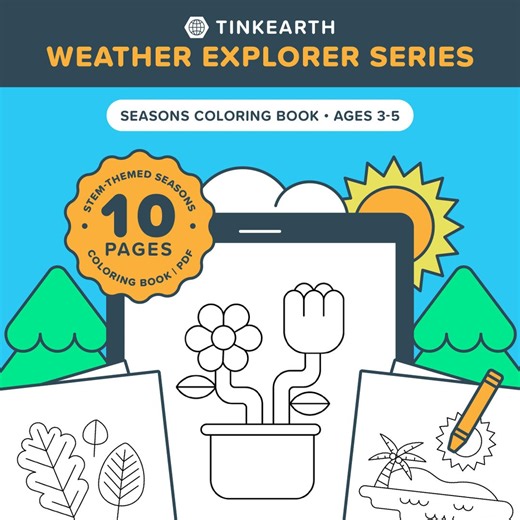 Tinkearth Weather Explorer • Seasonal Coloring Coloring Book • Pre-k STEM • Printable PDF - Etsy