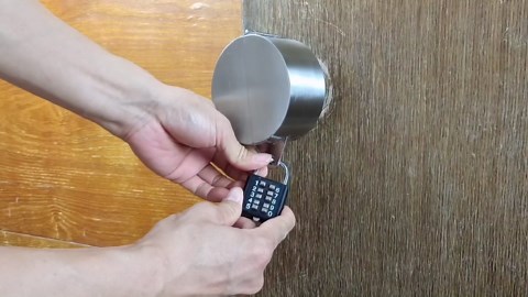 Door Handle Lock, Door Knob Lock Out Device,Cover to Disable The Doorknob/Faucet/Valve, Prevents Turning of Door Knob and Access to Keyhole, Prevents Operating The Knob (Password Hanging Lock)