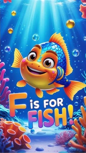 F is for Fish | Learn ABCs with Fun Cartoon for Kids! 🐟 #Shorts