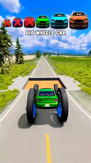 Jumping The Car Lava Bridge | Part 2 | #shorts #beamng #gadgets