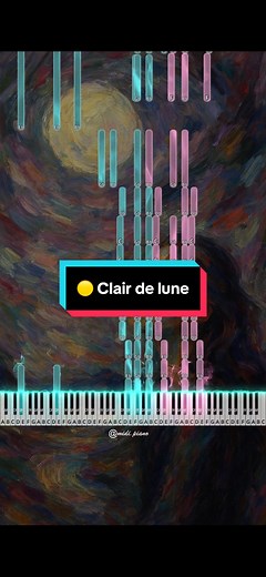 🟡 Clair de lune - Debussy (Intermediate Piano Tutorial) #piano #pianotutorial #easypiano #pianocover #clairdelune
