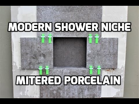 How to Miter Cut Tile & Install for a Modern Shower Niche