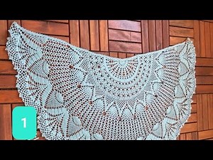 Crochet half circle shawl new design step by step ( part 1 )