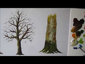 How to paint a tree trunk lesson 3