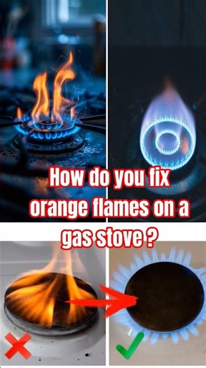 How do you fix orange flames on a gas stove ?