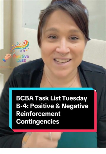 Are you looking at the behavior... or the person reacting to it?🧐 We are back with BBA Task List Tuesday, covering B-4: Reinforcement Contingencies. The #1 mistake I see people make on this concept is confusing Negative Reinforcement with Positive Punishment. Remember: You have to ask