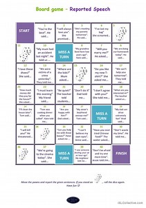 Reported Speech - board game