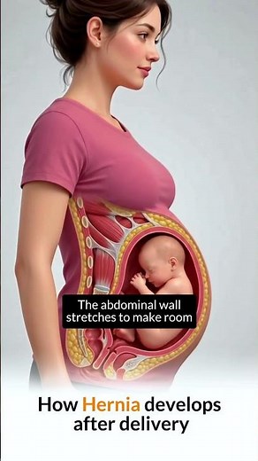 How does an umbilical hernia happen after pregnancy? Watch this! 🤰