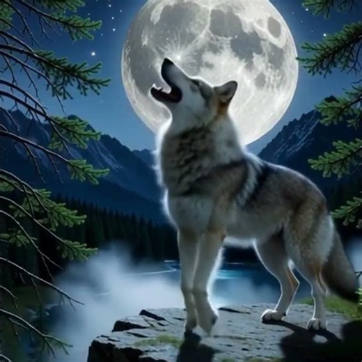 “Beautiful Wolf Howling Under Full Moon 🌕🔥 | Epic Night Transformation”#WolfHowl #AnimalShorts
