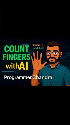 Real-Time Finger Counter with AI! 🧠🖐️ (Python + MediaPipe) #coding #pythonshorts #python #ai #ml