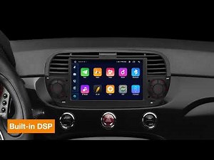 [PE7150FL_B] 7" Fiat 500 Android 11 Octacore Car Stereo GPS with RDS Coaxial Audio Out CarPlay DSP