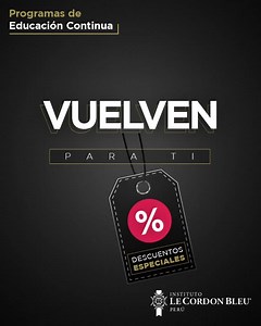 12 reactions · 8 comments | ¿Se les pasaron los días de nuestras promociones especiales? Pronto vuelven especialmente para ustedes, descuentos en matrícula para nuestros diplomas‍, diplomados o escuelas. ¡Atentos! | Programas de Educación Continua Le Cordon Bleu Perú | Facebook