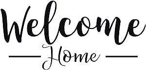 Welcome Home Wall Decor - Inspirational Quote Decal Stickers for Home, Door, Hallway, Family Room or Office - Custom Sizes and Colors Fit Any Themed Living Space- Black, Red, White, Gray
