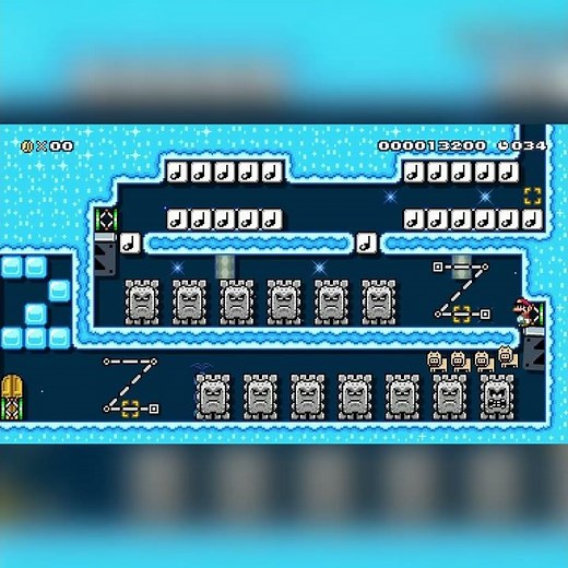 【冬の湿原で】50sスピラン！ [In the Winter Wetlands; 50s Run!] by ぺンギンすきなひと #shorts 🍄Super Mario Maker 2 #dus