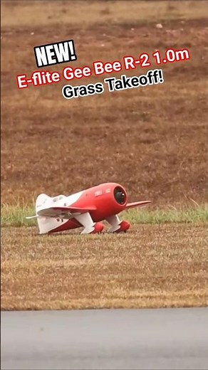 E-flite Gee Bee R-2 1.0m Grass Takeoff! #new #rcplane #aviation