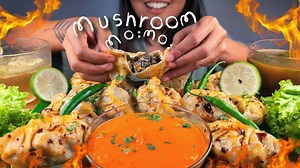 印度素食Diksha Patgiri-烹饪蔬菜蘑菇饺子搭配蘑菇汤和辣味饺子蘸酱 | 蘑菇饺子食谱及吃播_哔哩哔哩_bilibili