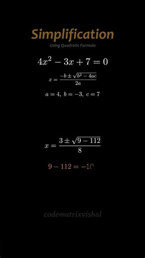 Simplification Using Quadratic Formula | Solve Any Equation | Class 10 Maths #maths #quadratic