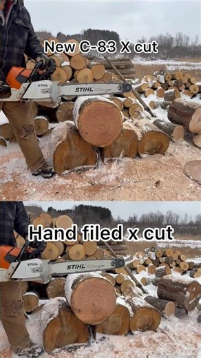 Is Husqvarna x cut fastest out of the box? #stihl #chainsaw #comparison #shorts #sharp